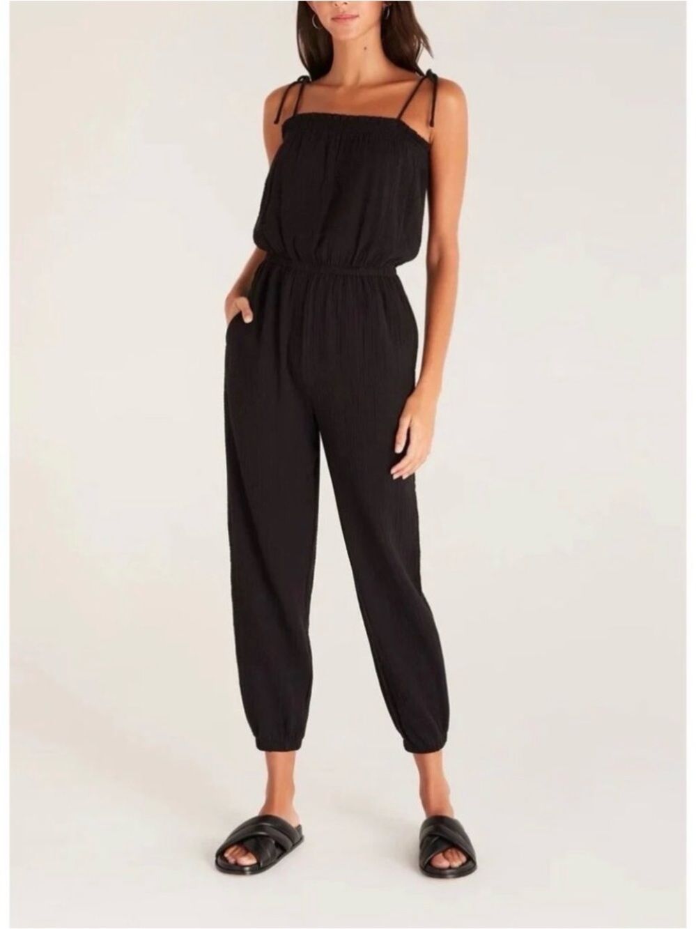 Z Supply Black Gauze Jumpsuit Size M